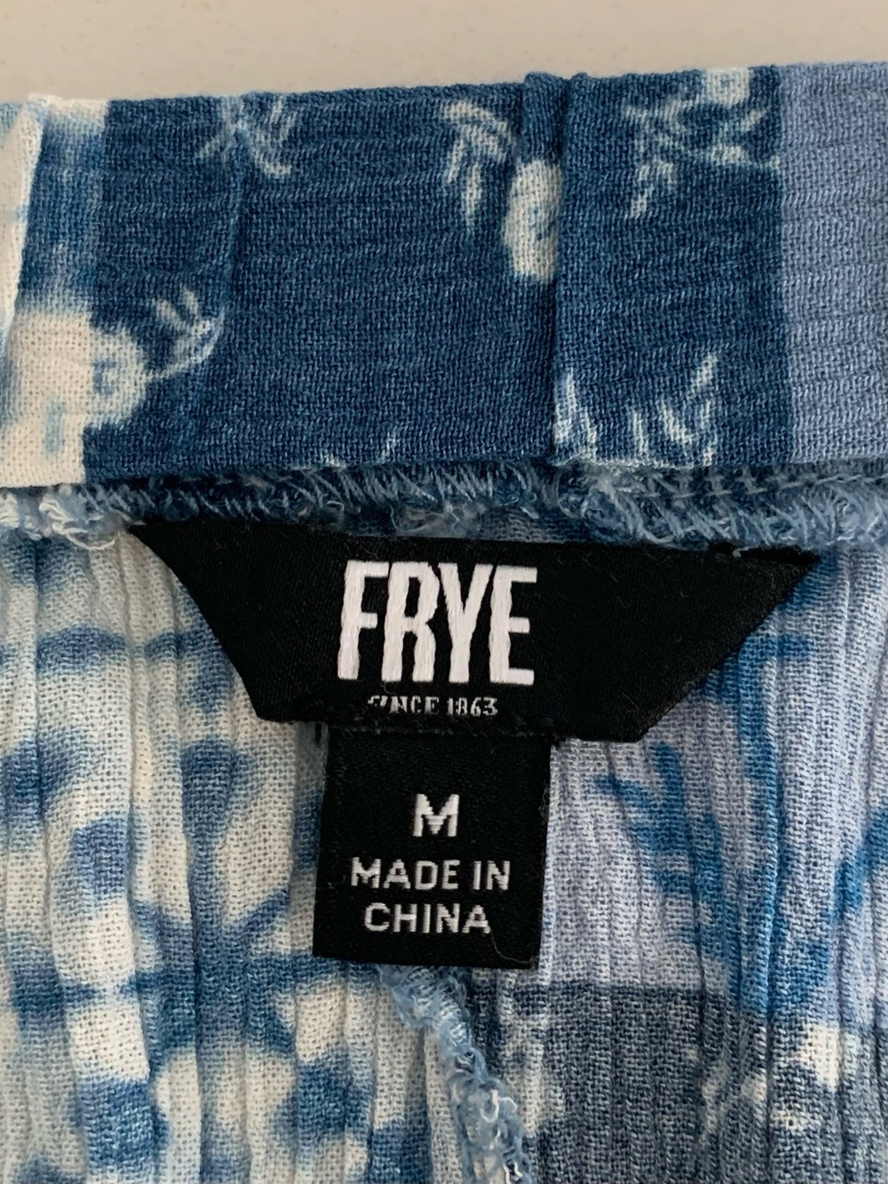 Frye Blue Patchwork Floral Boho Tiered Maxi Skirt Country Western Cottagecore, M - Picture 5 of 9